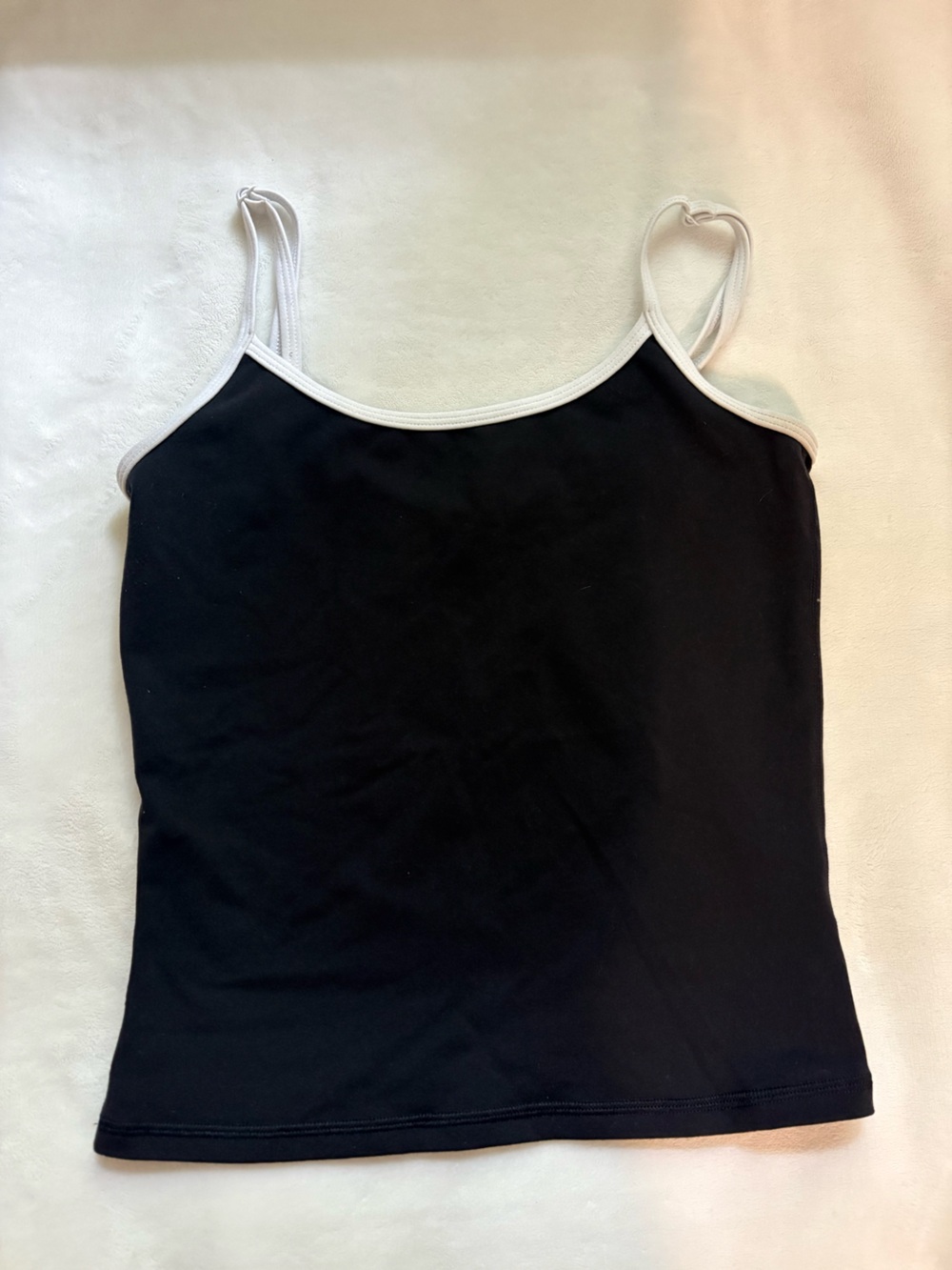 Aritzia Black Camisole Tank with White Contrast Trim